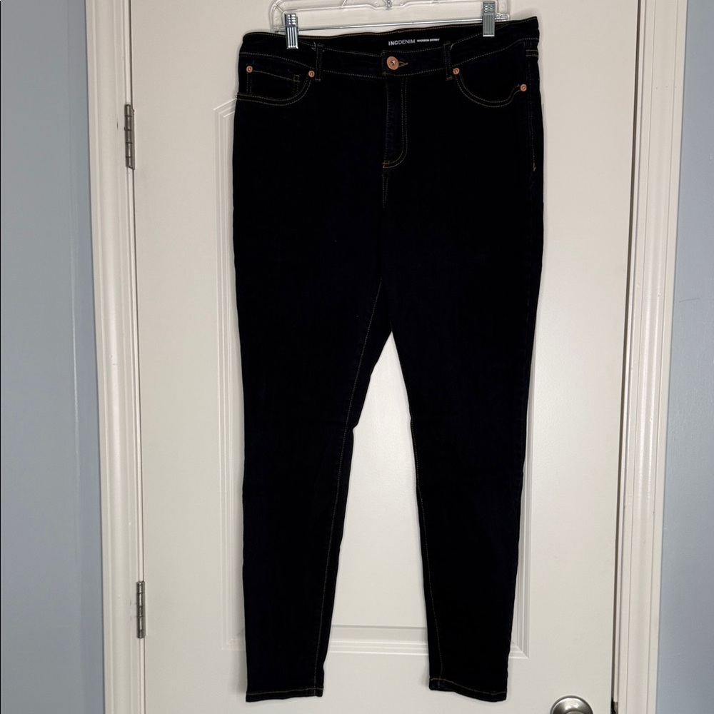 INC International Concepts Madison Skinny Dark Jeans size 14
